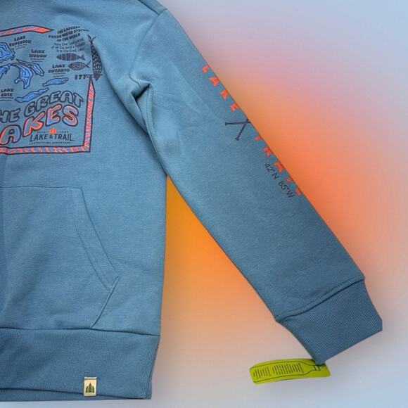 LAKE & TRAIL MICHIGAN GREAT LAKES Youth Large Hoodie Sweatshirt - Picture 3 of 4